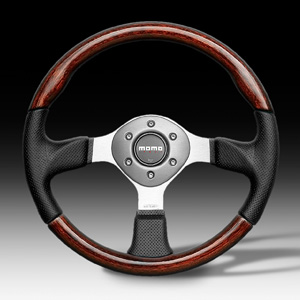 MOMOステアリング ファイター レザー / ウッド 350㎜