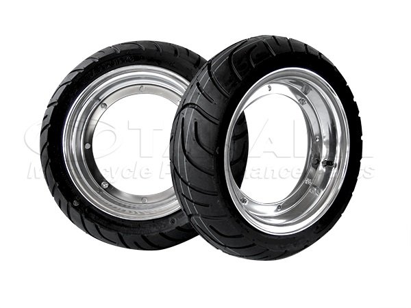 1644wダックス・シャリー用10インチ合わせアルミホイール・タイヤ前後