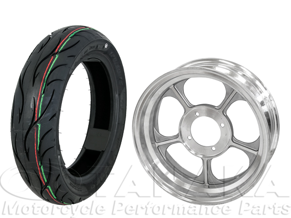 1556w-3.5Jモンキー用12インチアルミキャストホイール＆DUROタイヤ120