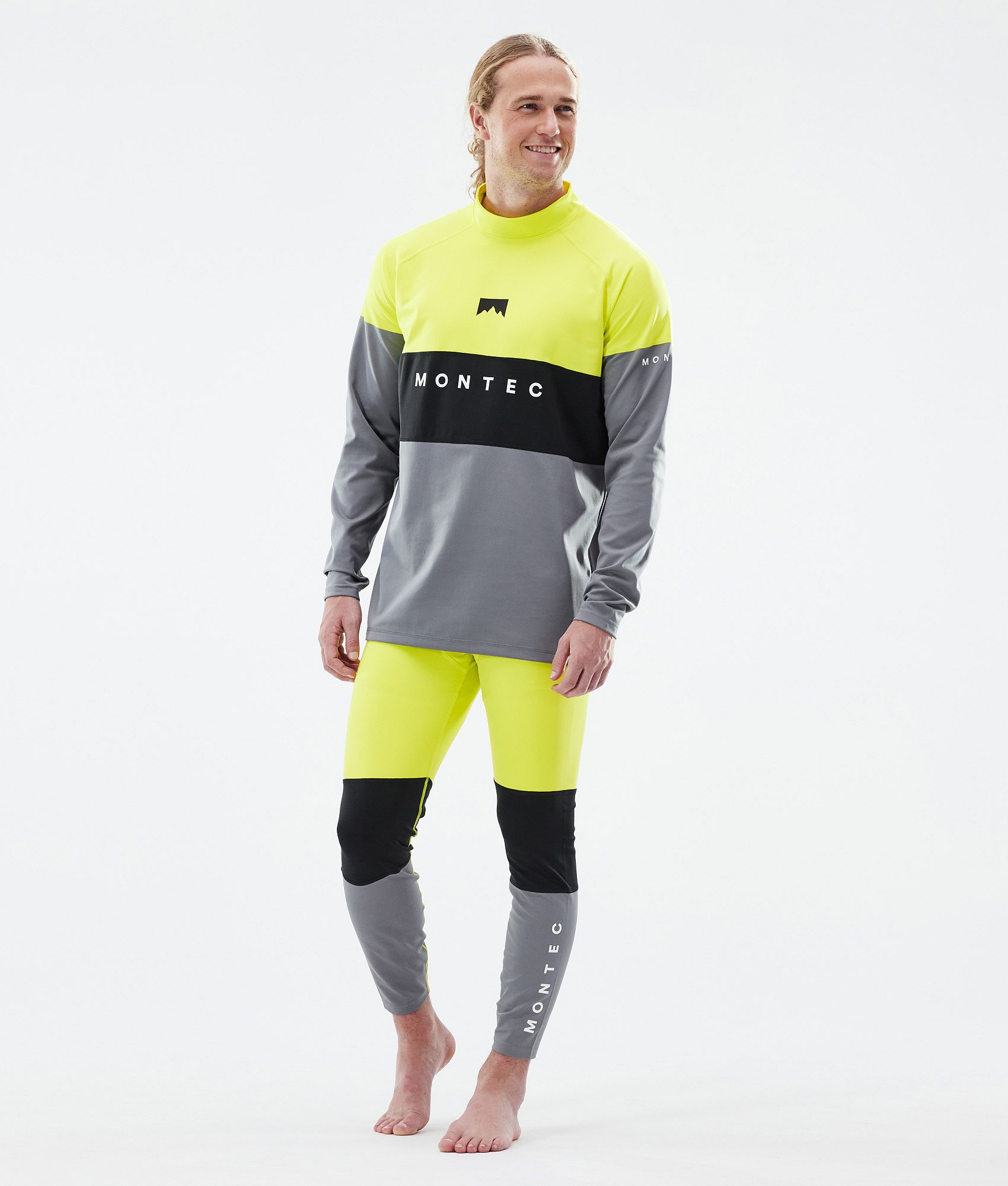 Montec Alpha Base Layer Top Men Bright Yellow/Black/Light Pearl