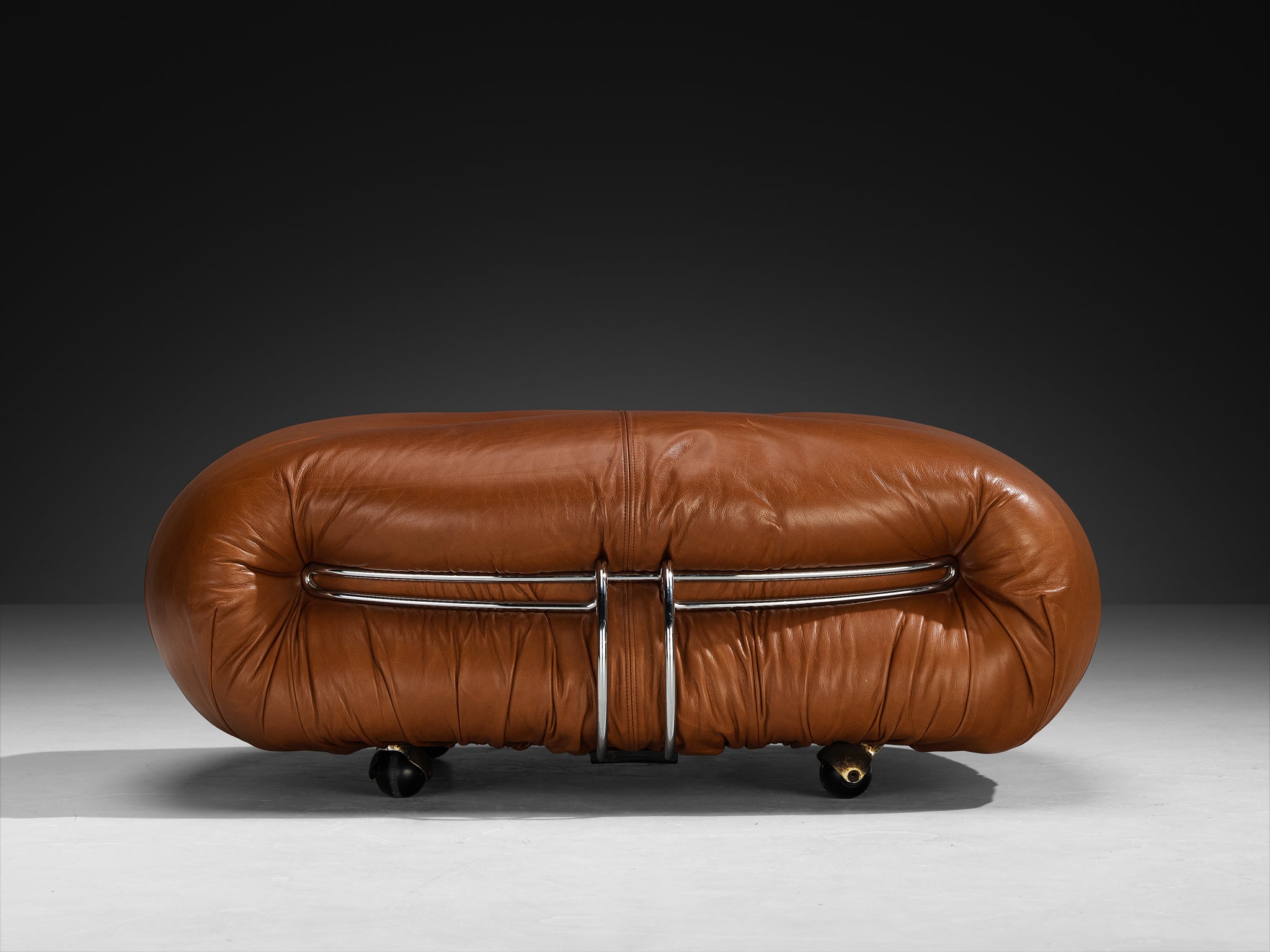 Afra & Tobia Scarpa for Cassina 'Soriana' Sofa with Ottoman in Cognac