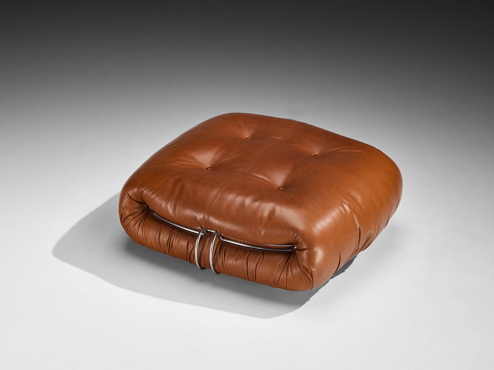 Afra & Tobia Scarpa for Cassina 'Soriana' Sofa with Ottoman in Cognac