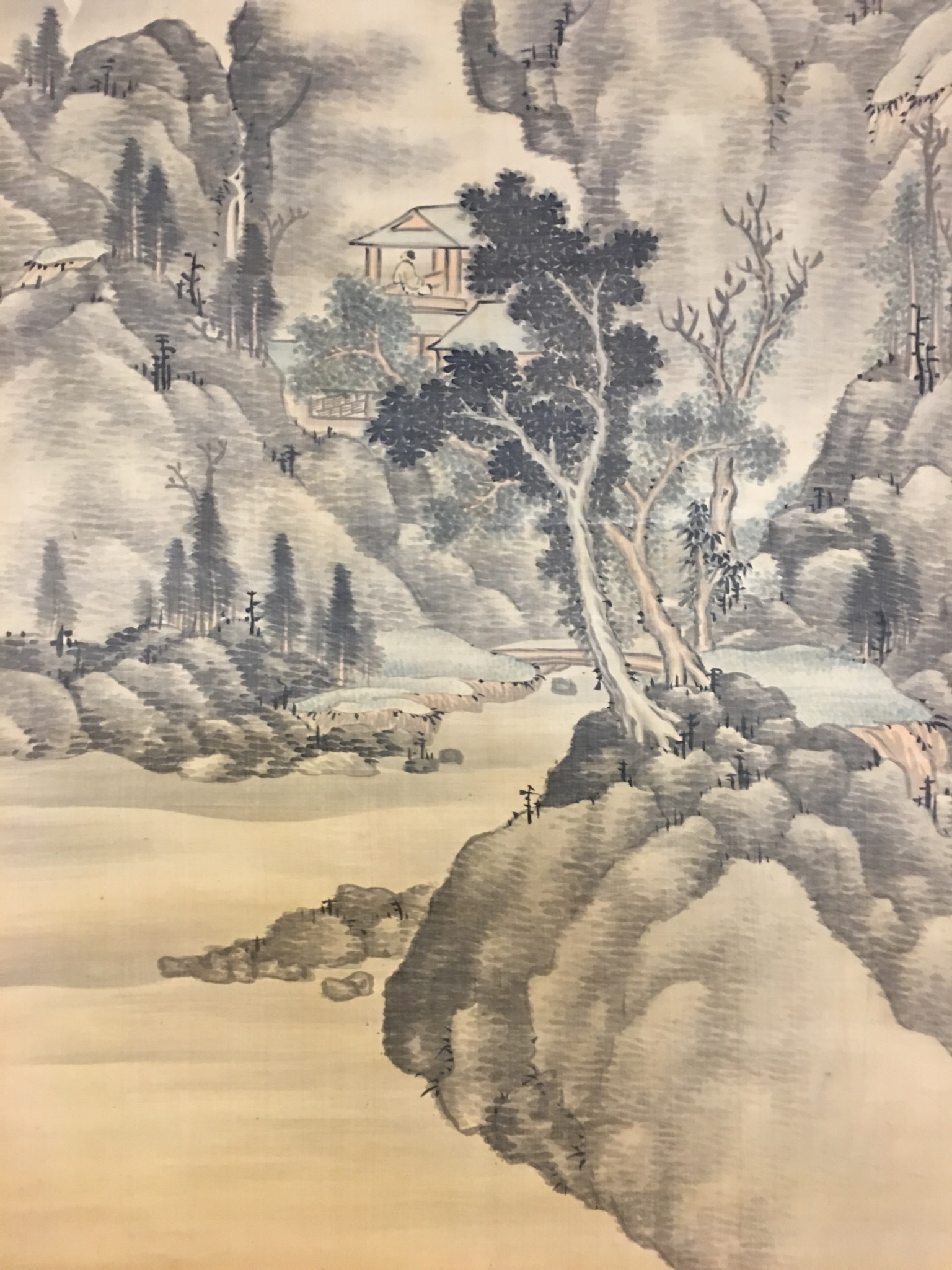 掛け軸 日比清鵞 京洛静韻 絹本 希少 軸装 茶道具 掛軸 美品