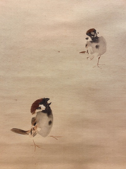 竹内栖鳳 二雀｜古美術・掛け軸の販売・買取・鑑定-松本松栄堂