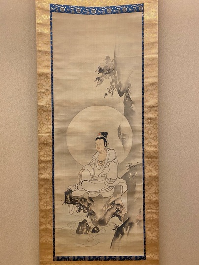 狩野安信 中観音図 三幅対｜古美術・掛け軸の販売・買取・鑑定-松本松栄堂