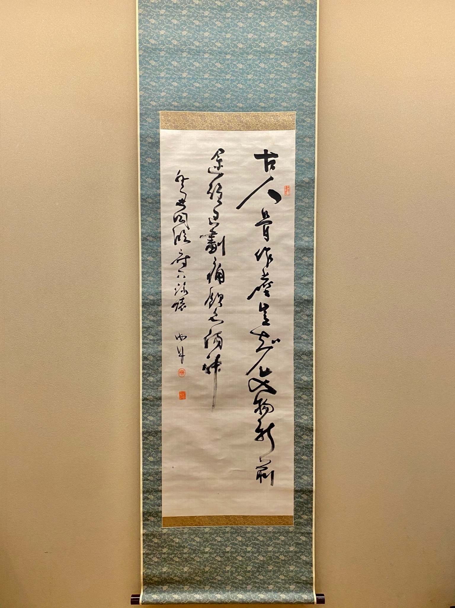 真作】◇『渋沢栄一 二行書』青淵 肉筆 掛軸◇検）勝海舟 高橋泥舟