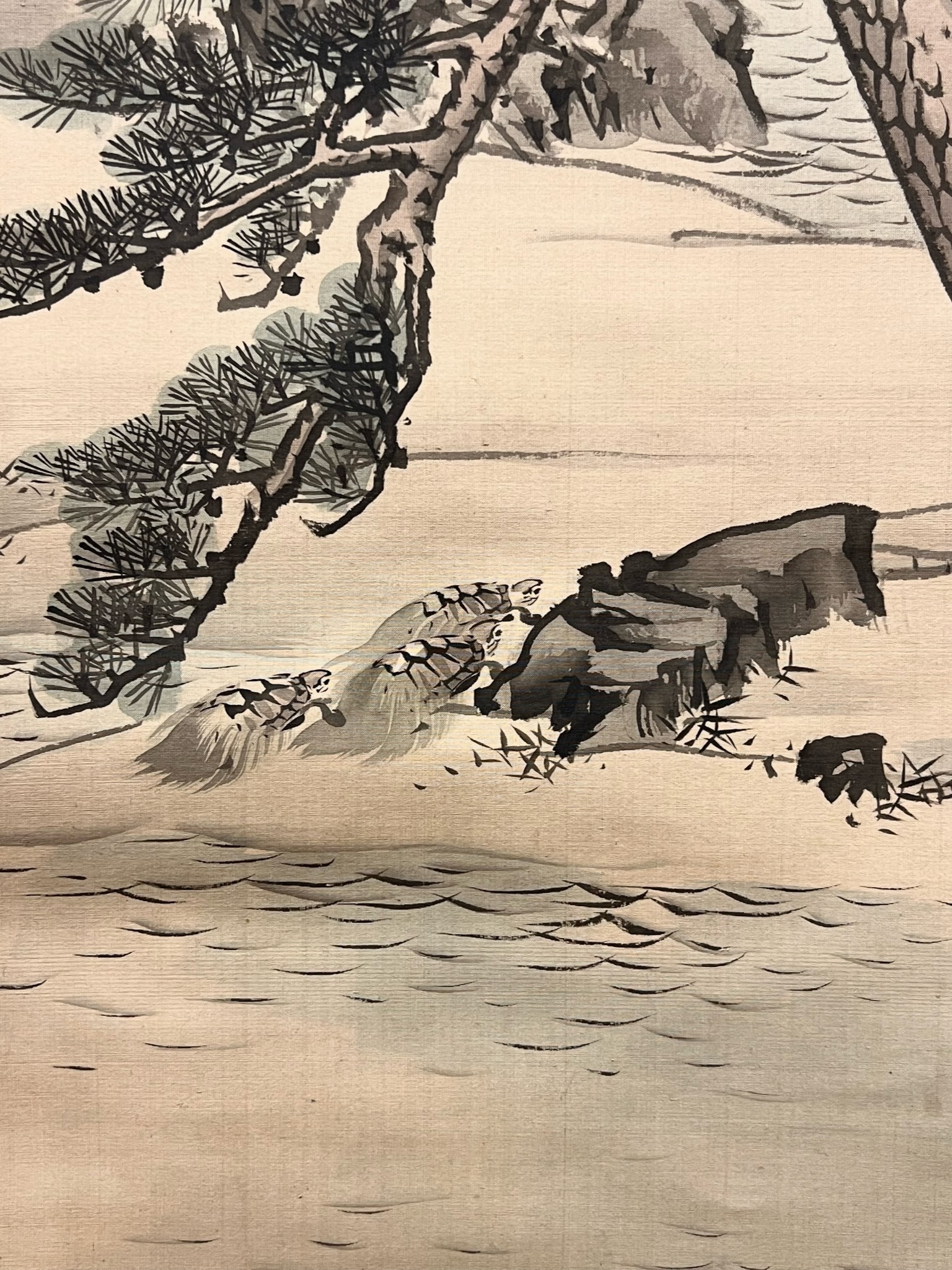 真作】佐々木尚文/山家早春図/山水人物図/馬子図/掛軸/名家伝来/AB-793