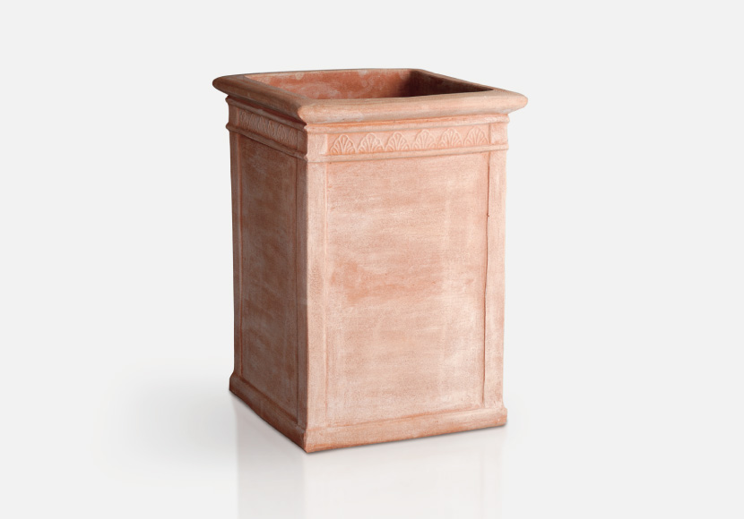 ハンドメイド・イタリアンテラコッタ素焼き鉢【ハイキューブ