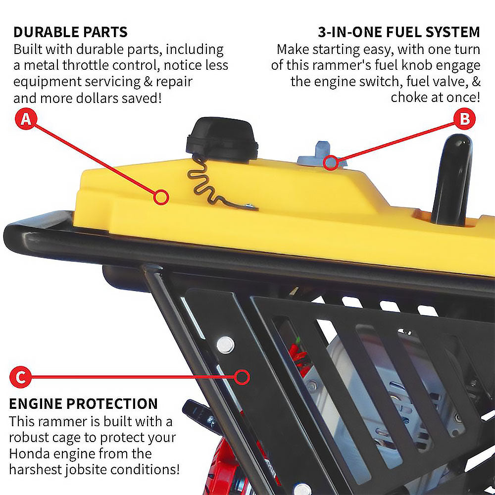 Tomahawk Power TR68H 3.6 HP GXR120 Honda Vibratory Rammer Jumping