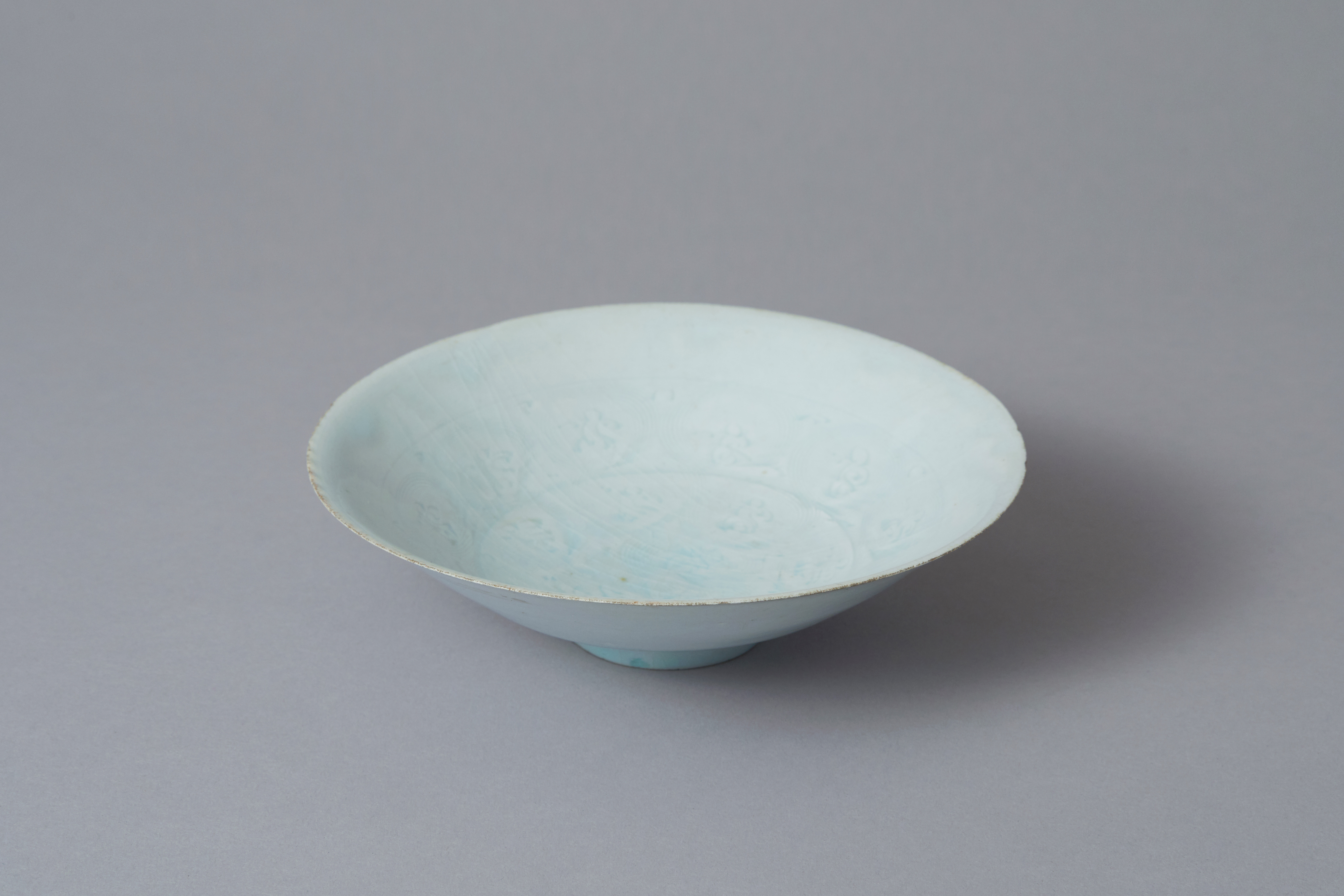 中国定窯白磁陽刻花文鉢碗金継ぎ直しVR4552