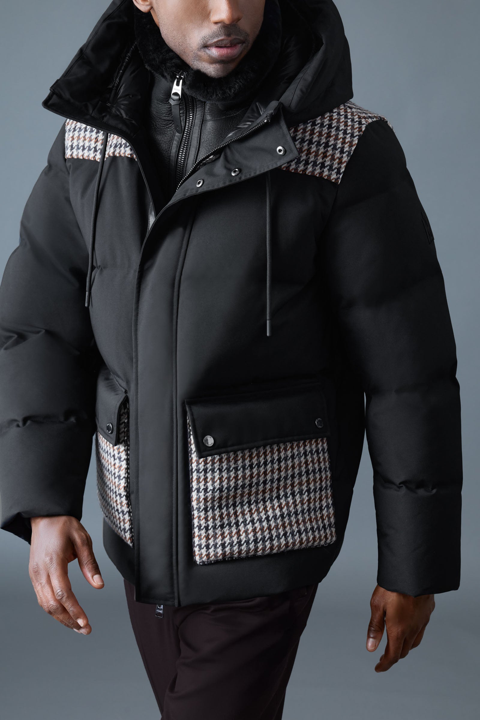 GRAYDON-MM 2-in-1 Wool Down Jacket With Shearling Bib for Men