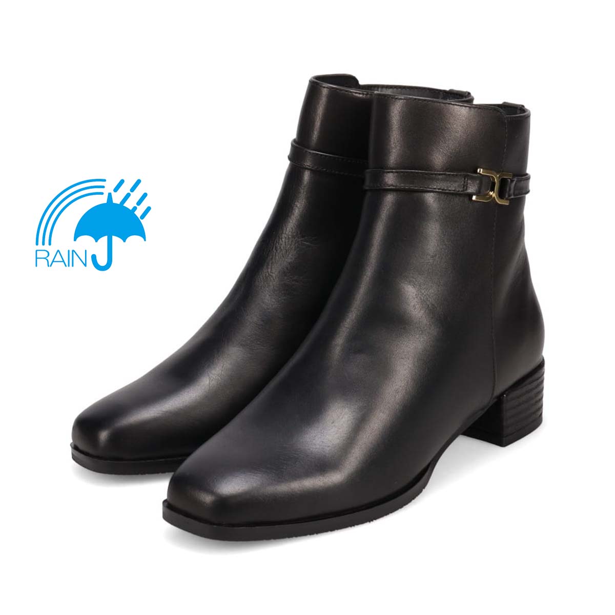 HIROKO KOSHINO 上質な羊革と足首の金具で高級感UP ショートブーツ