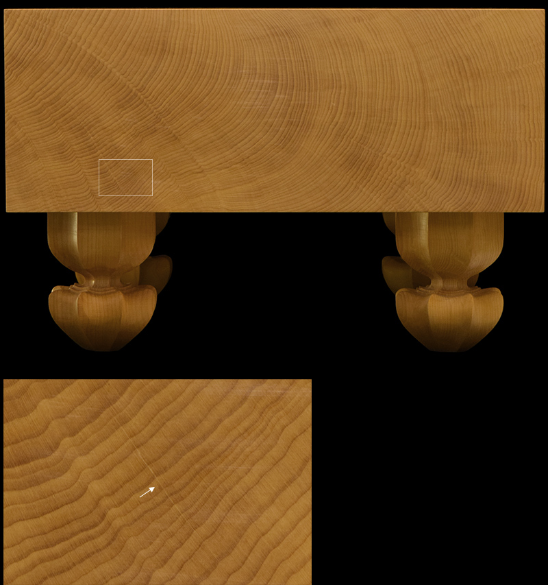 国産本榧足付碁盤 5寸3分（天柾） ga50047 | 前川榧碁盤店