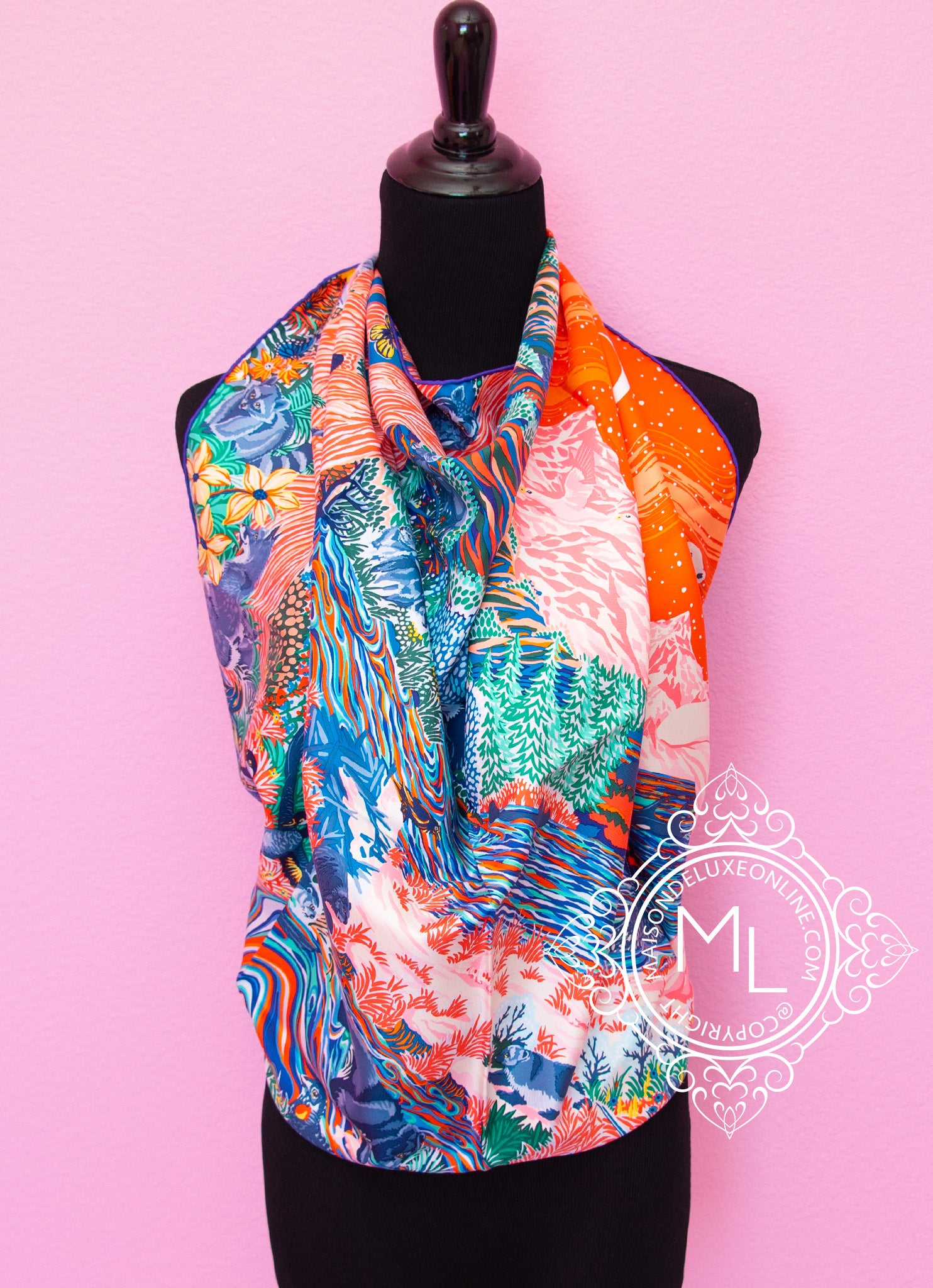 HERMÈS エスニック柄 シルクスカーフ Hermes Scarf