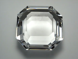 SS-PW-72x72] クリスタル・ペーパーウエイト（多面カット・スクエアー形）