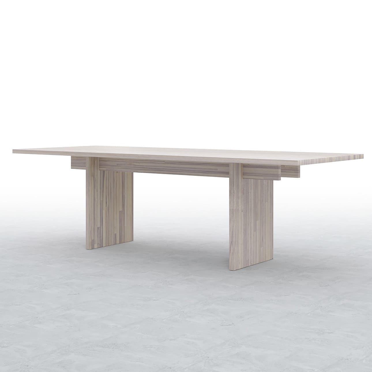 ダイニングテーブル 木製脚 幅2400×奥行900㎜ ラバーウッド（ホワイト