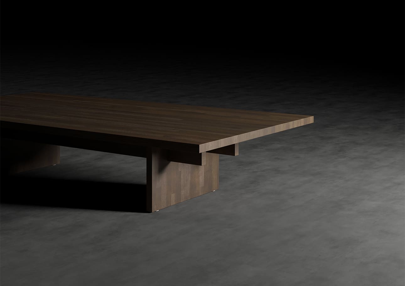 座卓 木製脚 幅1800×奥行900㎜ ラバーウッド（ブラウン）食卓・ロー