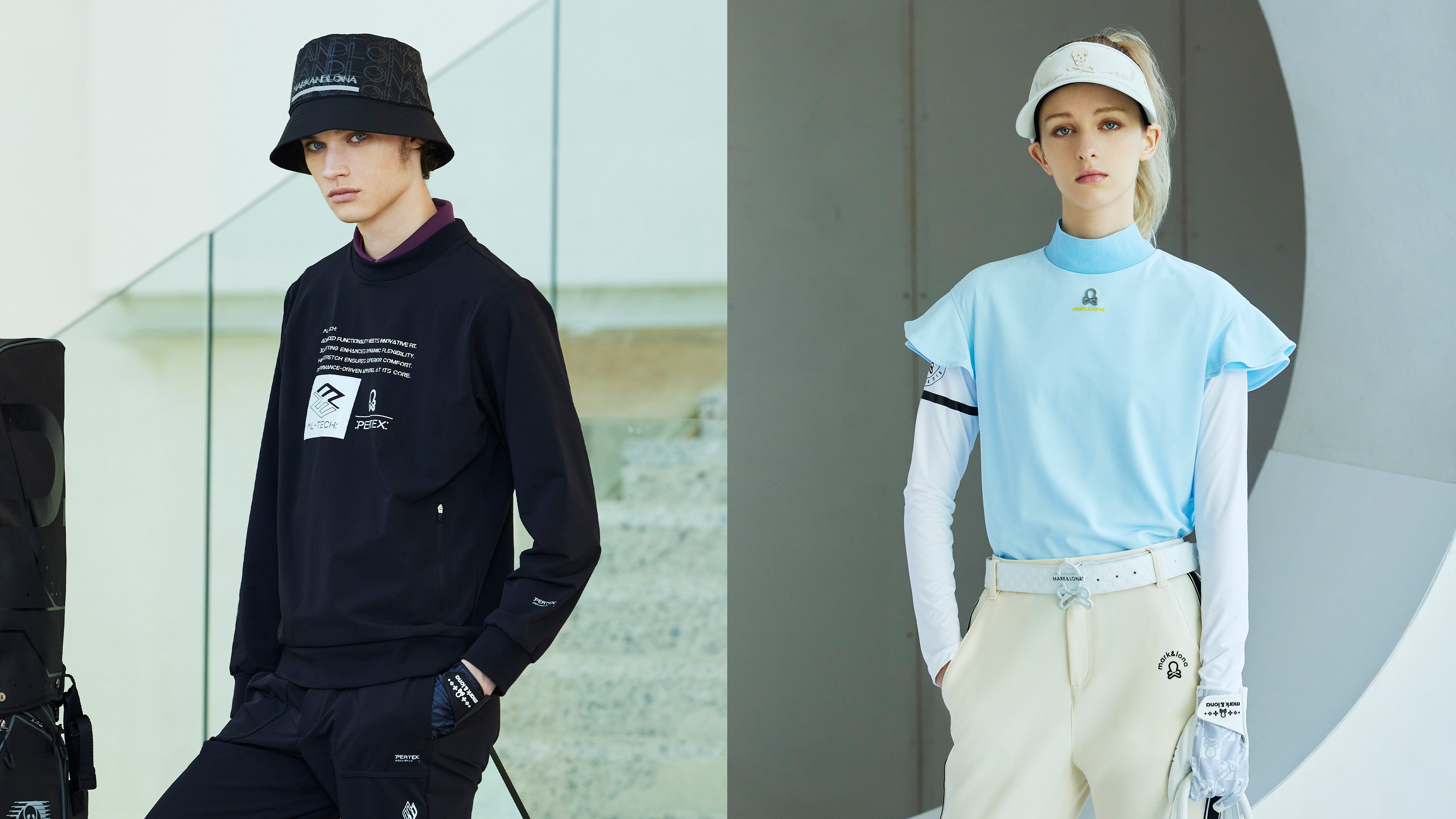 MARK & LONA パッチワーク ゴルフシャツ MARK & LONA パッチワーク