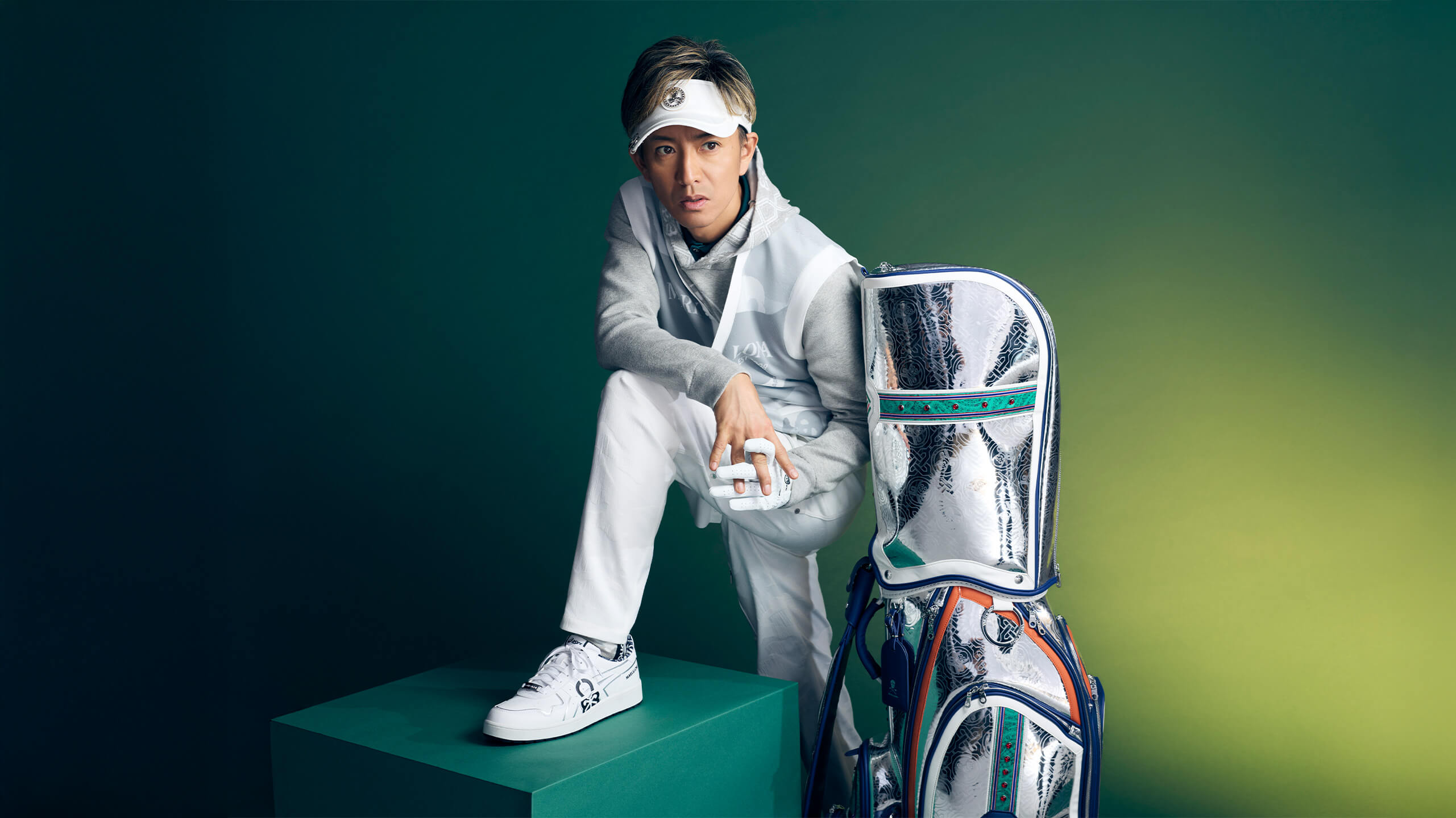 MARK & LONA ゴルフシャツ 38 ライトグレー 美品】MARK&LONA マーク