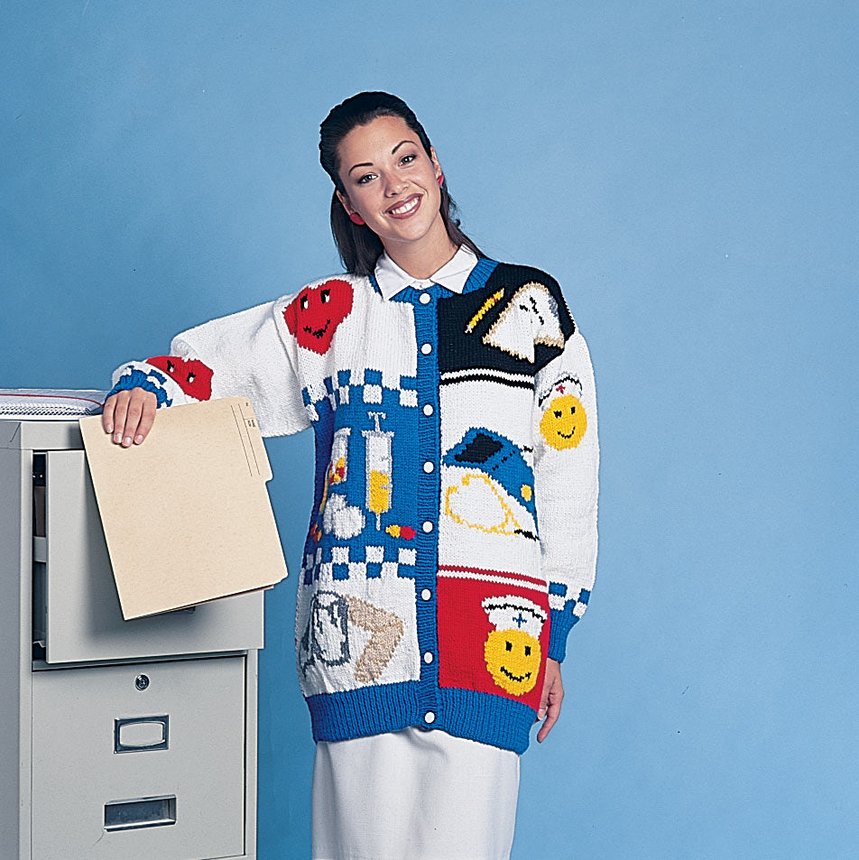 Nurse Cardigan Pattern – Mary Maxim