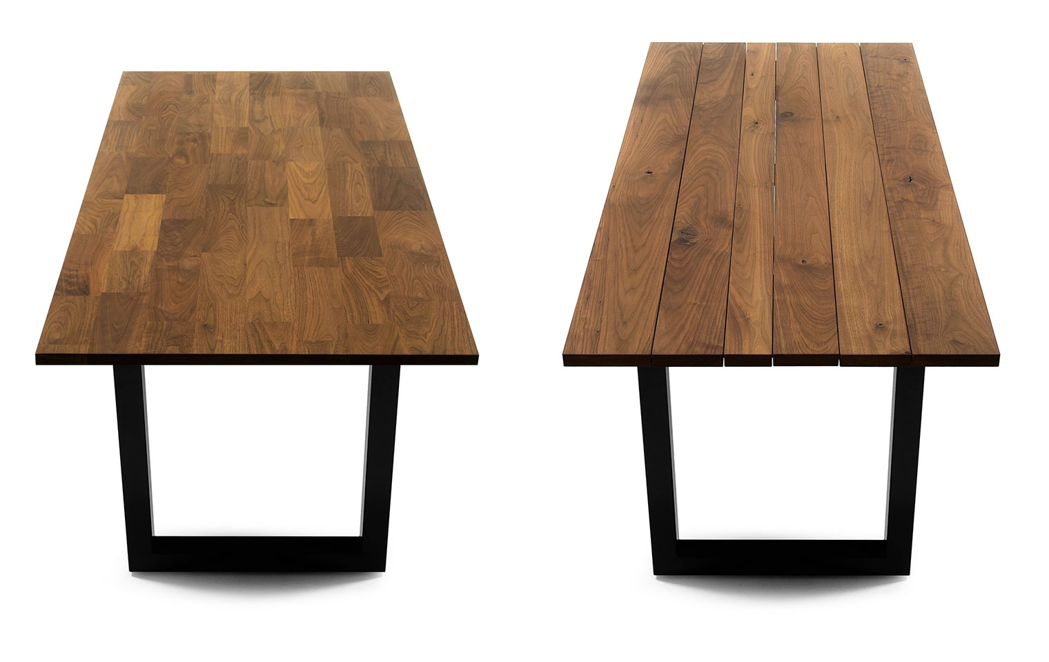 ウォールナット無垢とスチールレッグの組合せ｜ダイニングテーブル