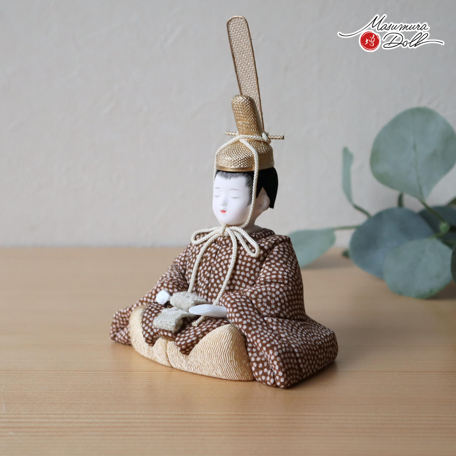 新作 アートフラワー 増村人形店 雛人形 木村一秀作 五人飾 ブラウン