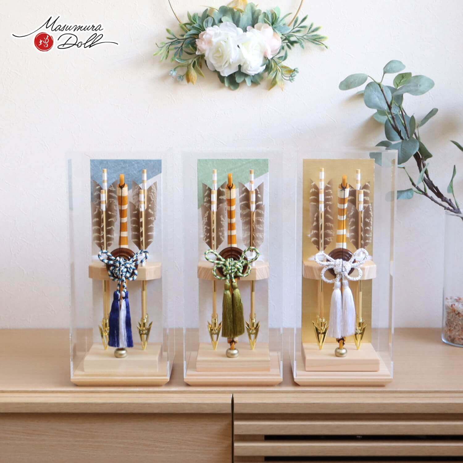 新作 ヒノキ香る 破魔弓 増村人形店 別注 コンパクト アクリルケース