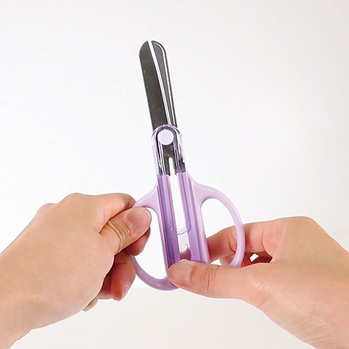 MDS BtoB |#クツワ ハサミ キャップ一体こどもハサミ パープル SS122PU