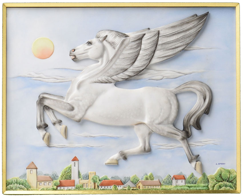 55%Off】ヘレンド(Herend) 陶板画(高さ:28cm,幅:35cm)薄浮彫り