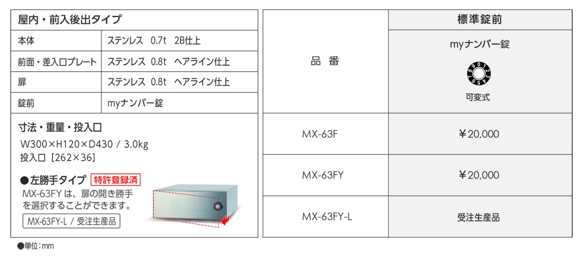 MX-63F | 田島メタルワーク株式会社