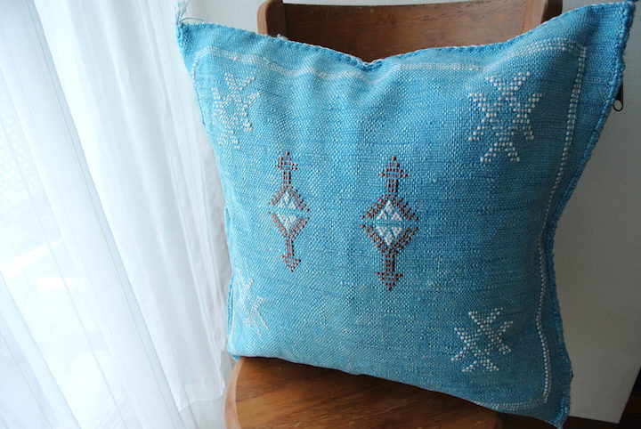 サブラ （カクタスシルク）クッションカバー・水色【メール便可】