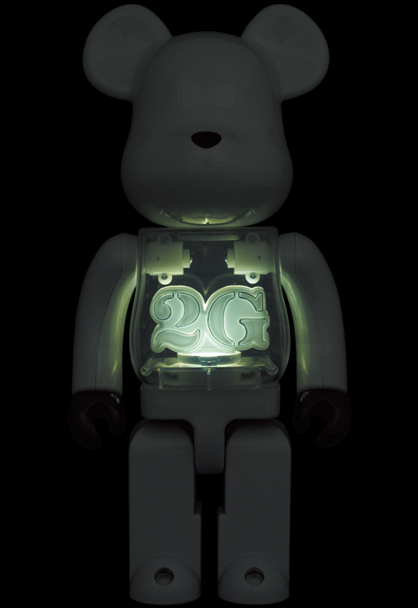 MEDICOM TOY - BE@RBRICK 2G WHITE CHROME 100％ & 400％
