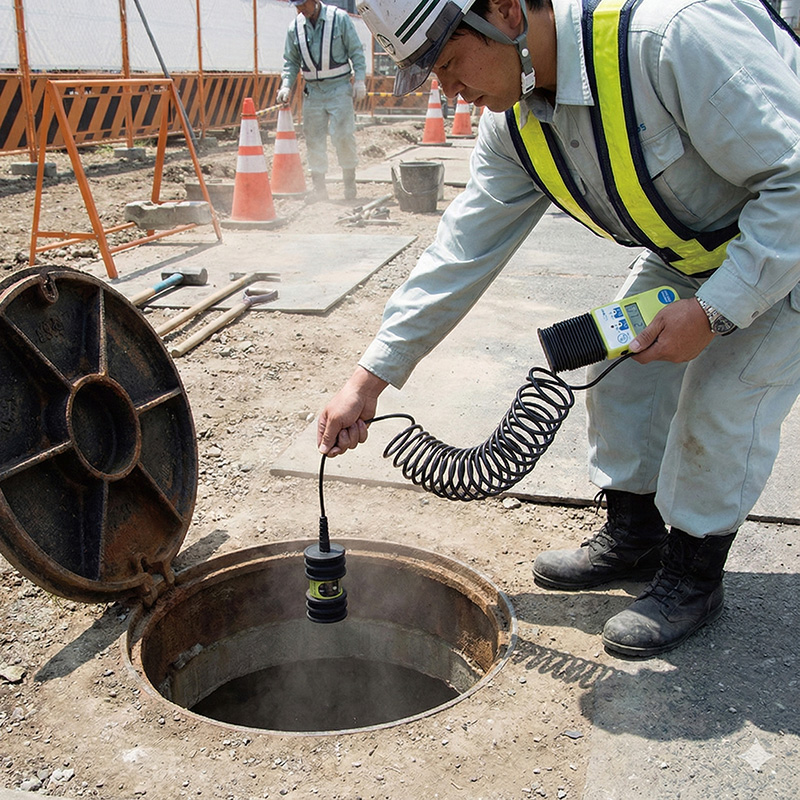 5m仕様】投げ込み型 酸素・硫化水素濃度計 デジタル 酸欠防止 環境機器