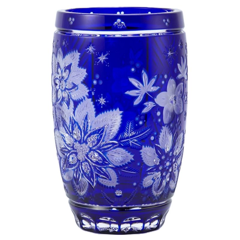 ELBE crystal コバルトブルー 花瓶 希少 ELBE crystal コバルトブルー