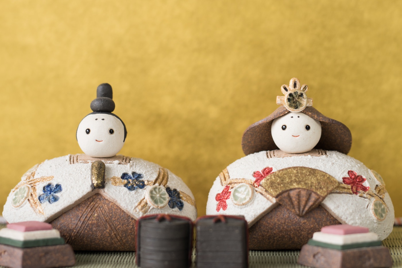 未使用】明山窯 雛人形 ひな祭り 朧月夜 未使用】明山窯 雛人形