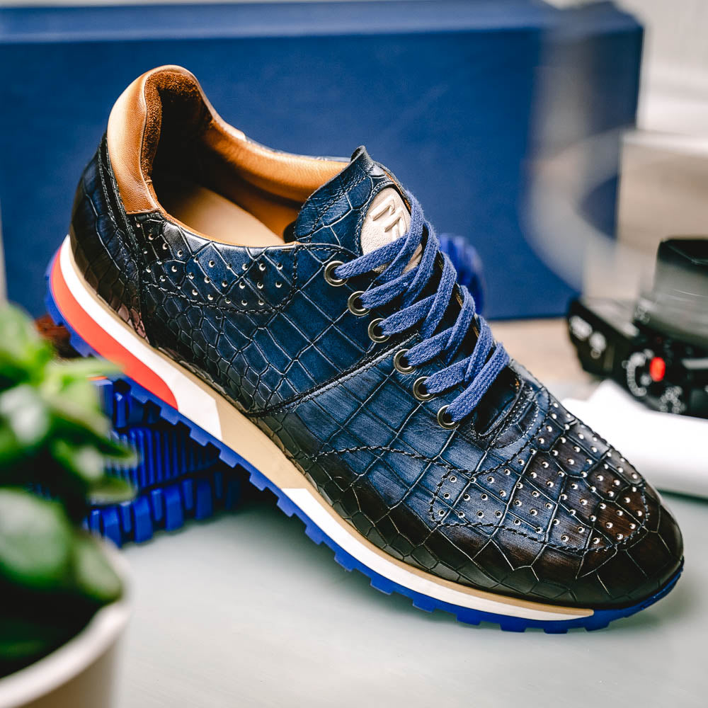 Zelli Rocco Sneakers Navy | MensDesignerShoe.com