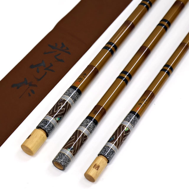 カーボン へら竿 和音 十尺 籐巻 和音 へら竿 本漆塗り＆本籐巻き握り