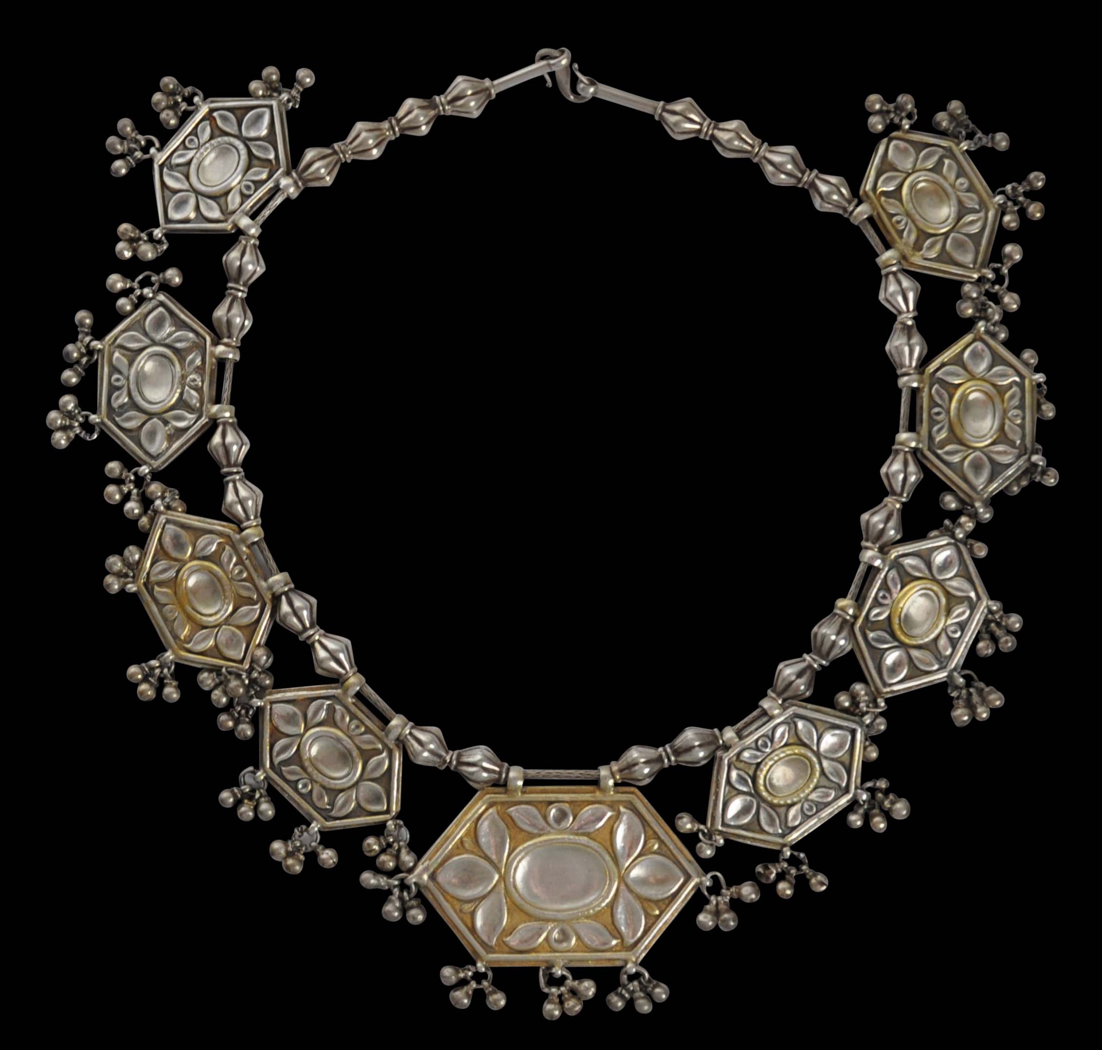 Mughal Parcel-Gilt Silver Necklace (Kathla) - Michael Backman Ltd