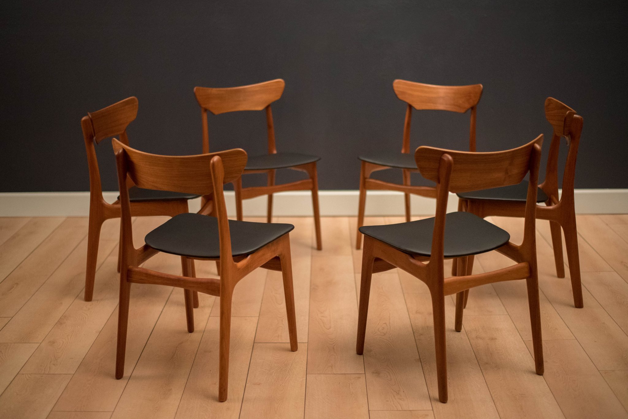 Danish Set of Schionning and Elgaard Teak Dining Chairs - Mid