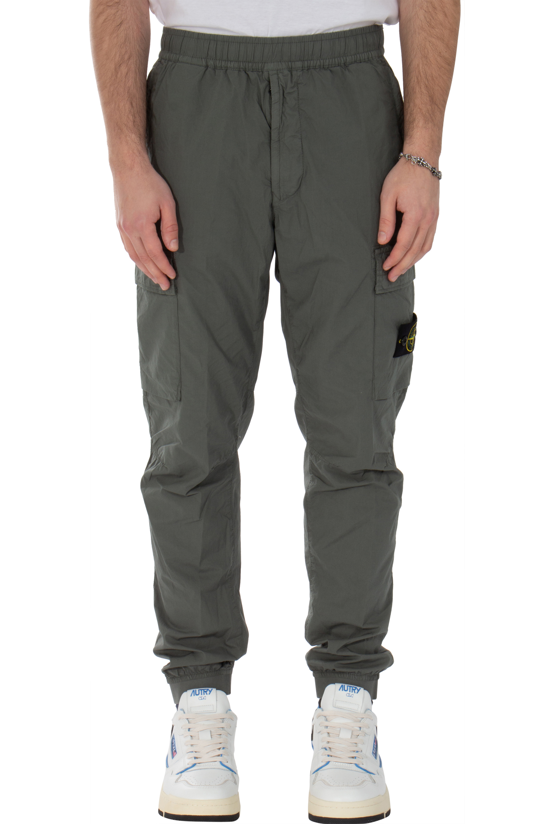 STONE ISLAND Regular Tapered Fit Cotton Stretch Cargo Pants