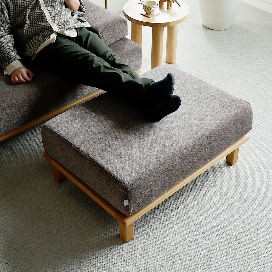 SIEVE rect unit オットマン カバーリング 洗える ライトブラウン