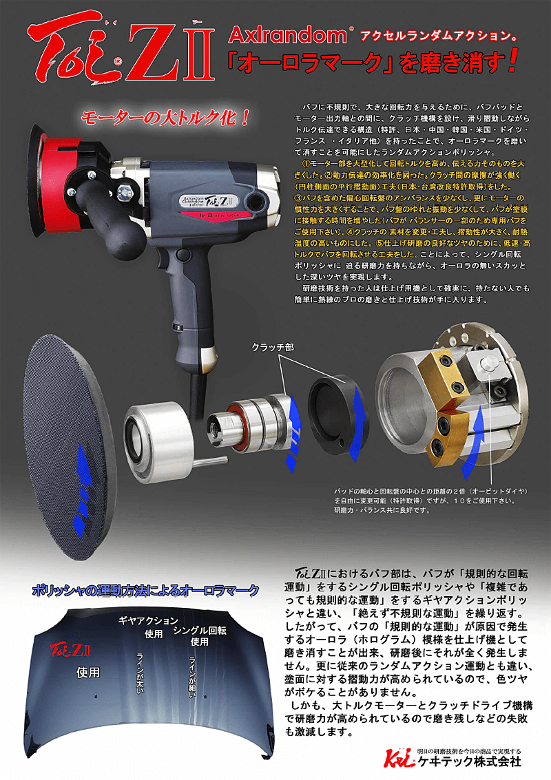 ケヰテック Toi Z Ⅱ アクセルランダムポリシャー オーロラマークを