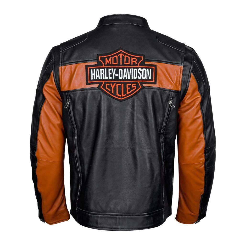 Men's Harley Davidson Leather Jacket Black Biker Jackets – Mirha