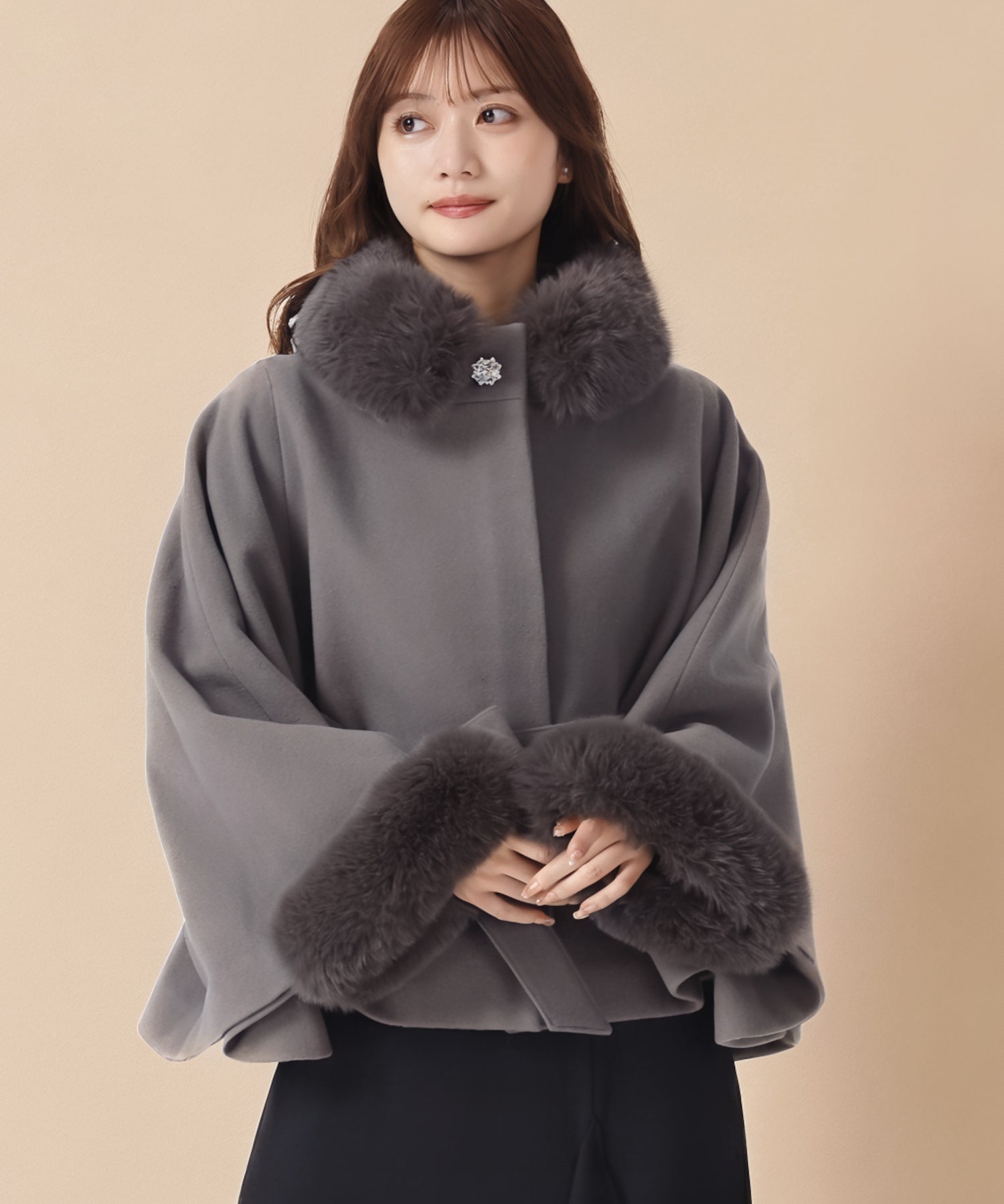 ミッシュマッシュ ウールポンチョ レディースファッション通販