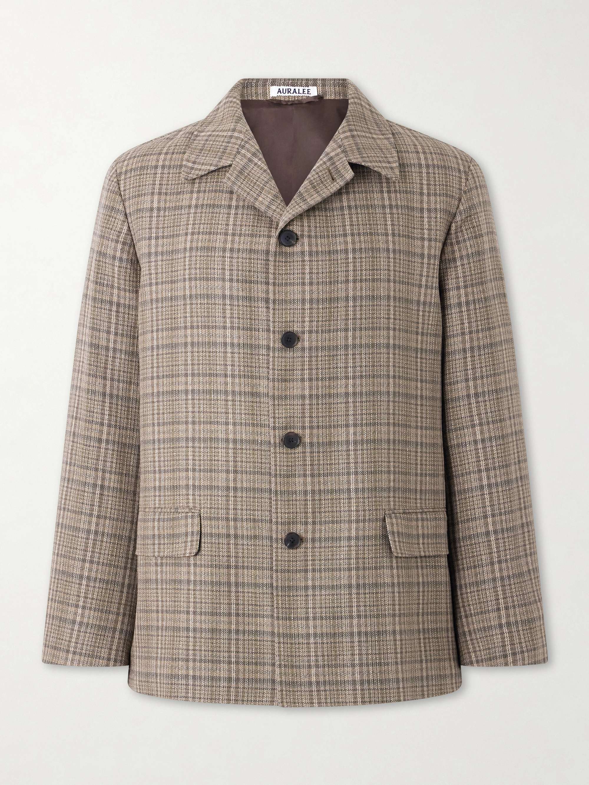 AURALEE Checked Silk and Linen-Blend Tweed Jacket for Men | MR PORTER