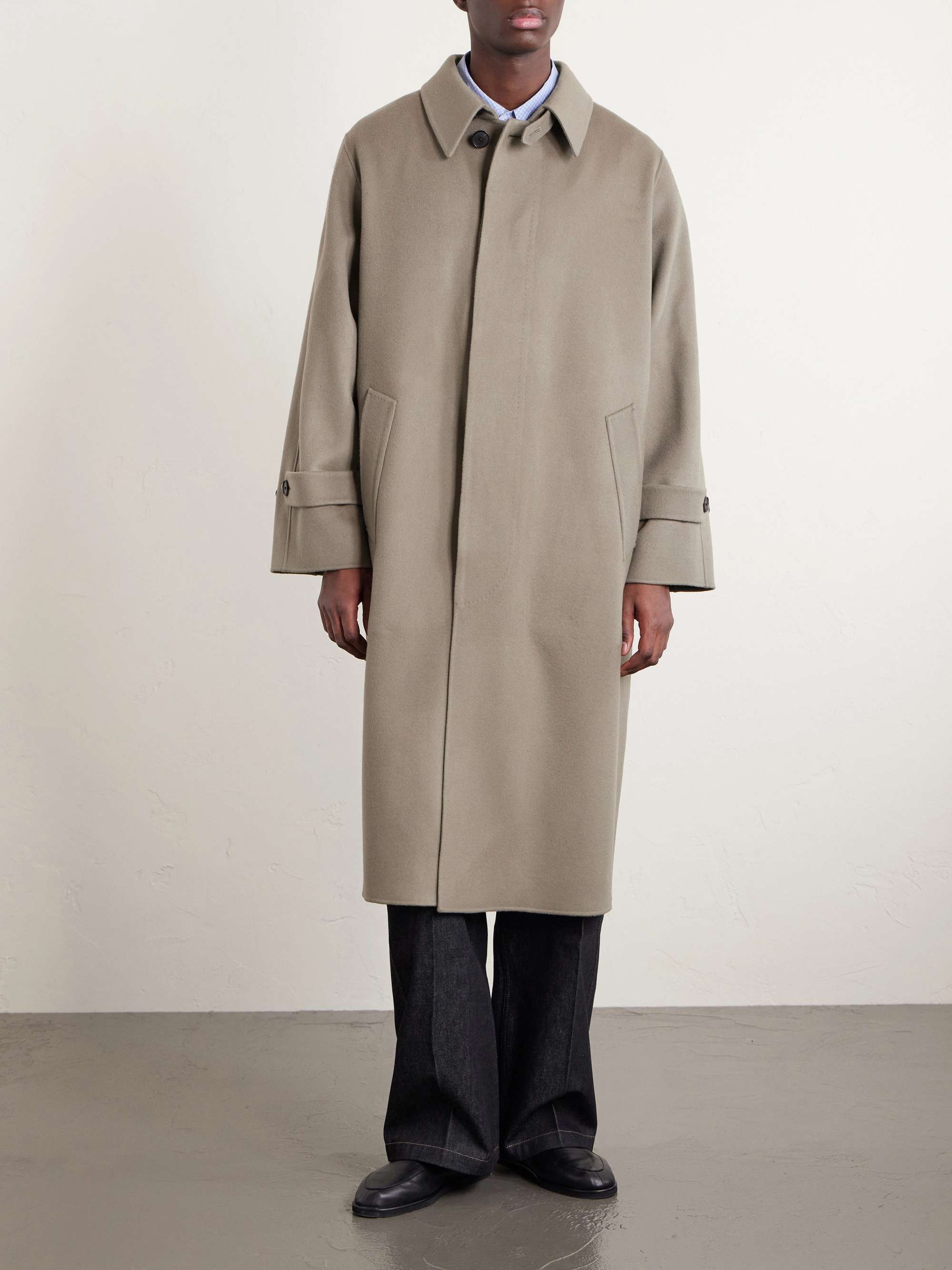AURALEE Melton Wool Coat for Men | MR PORTER