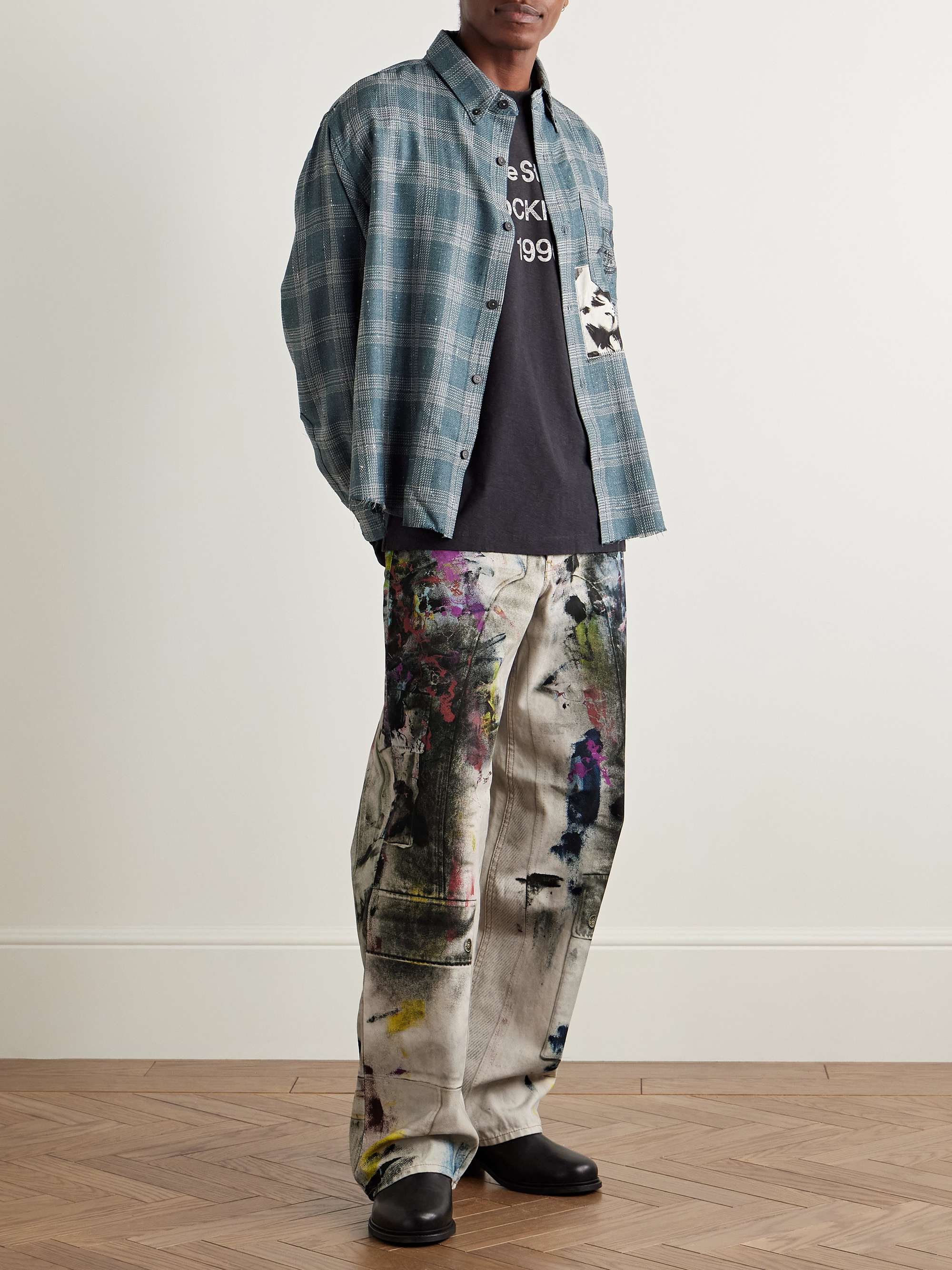 ACNE STUDIOS 1981 Wide-Leg Trompe L'oeil Printed Jeans for Men