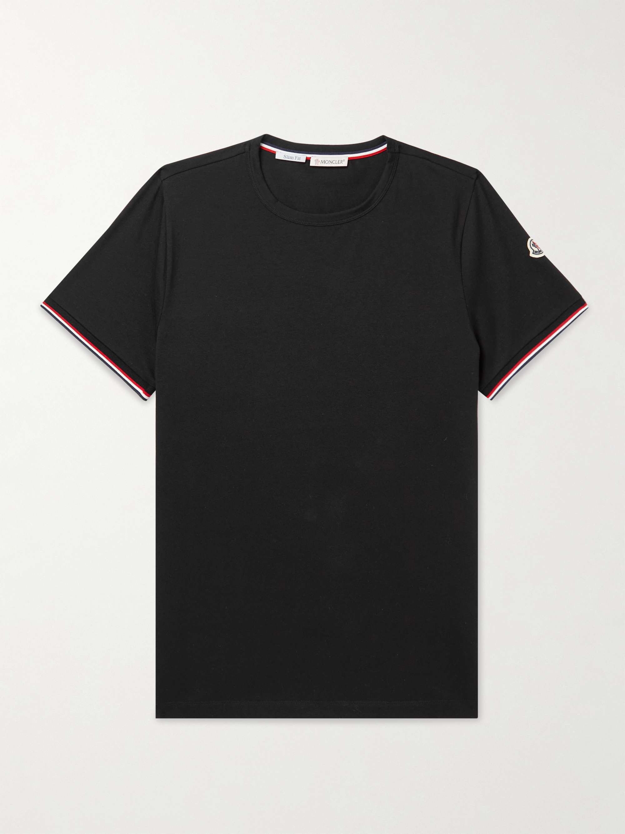 MONCLER Slim-Fit Logo-Appliquéd Contrast-Tipped Cotton-Blend