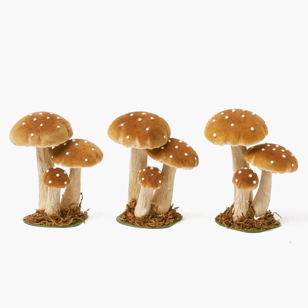 Small Caramel Spotted Mushrooms (Set of 3)