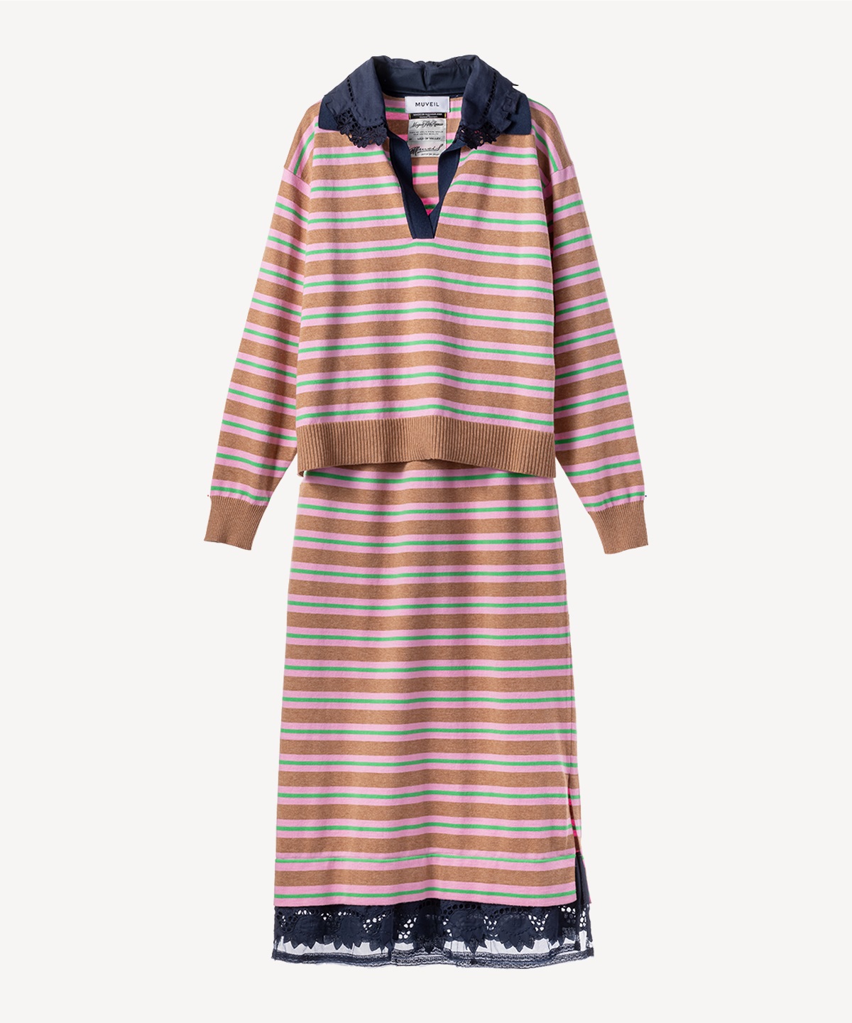 スキッパーポロセットアップニット | MUVEIL Online Shop